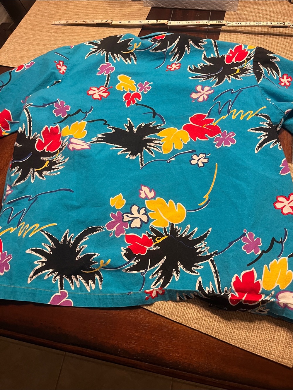 Vintage 1980’s Hobie Blue Tropical Floral Button-Down Shirt - Picture 7 of 7